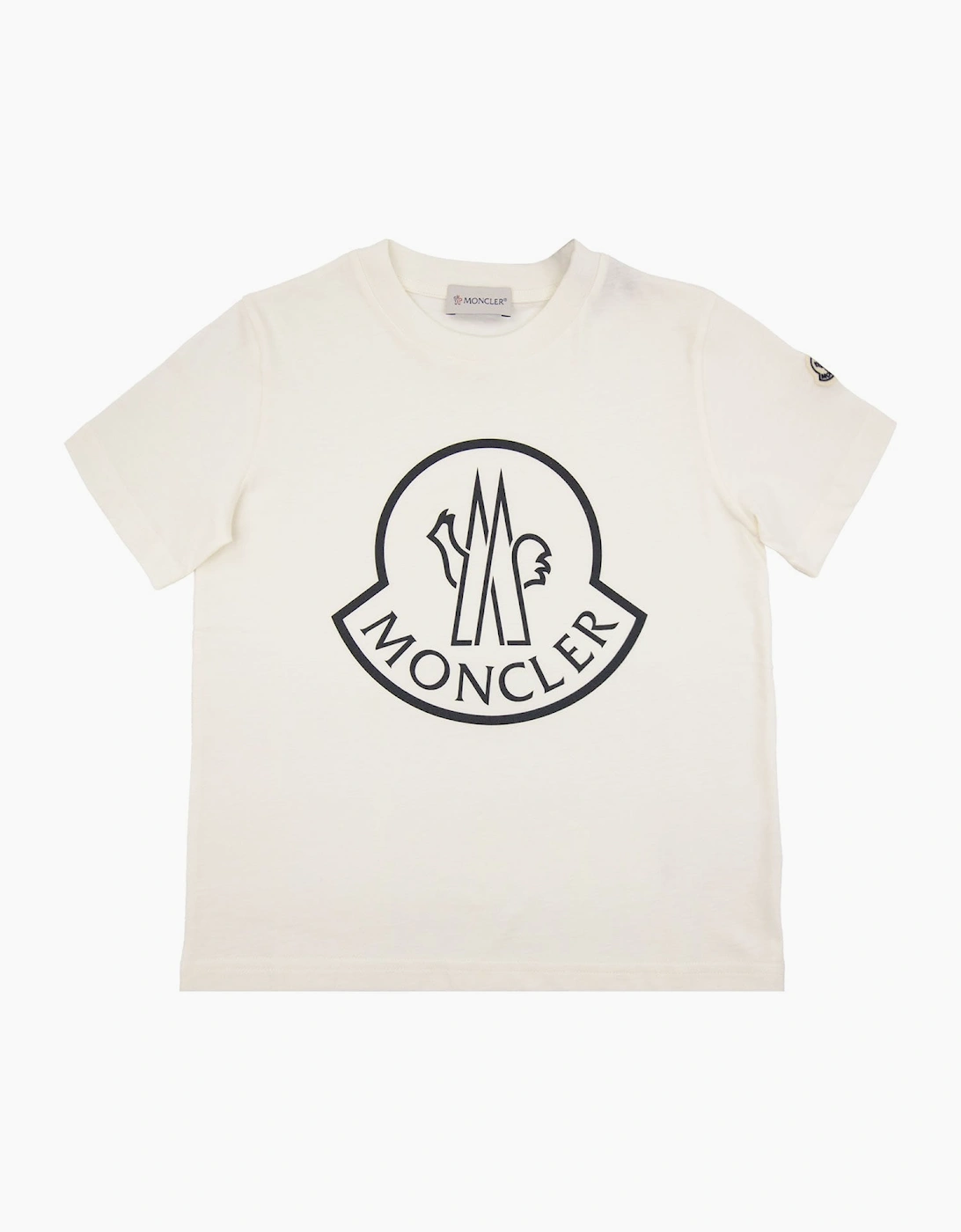 Moncler Moncler Junior Logo Jersey T-shirt White 034