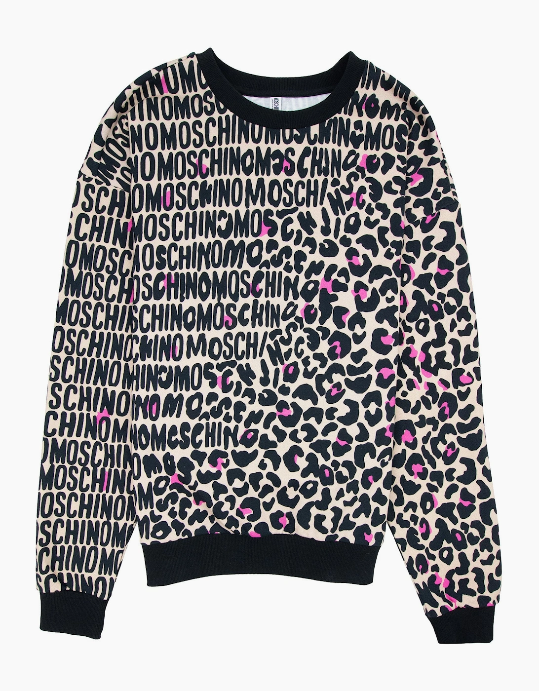 Moschino Underwear Leopard Print Crew Neck Sweatshirt Camel/black 1003