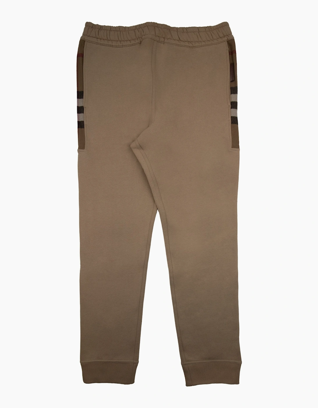 Burberry Check Panel Cotton Jogging Pants Beige