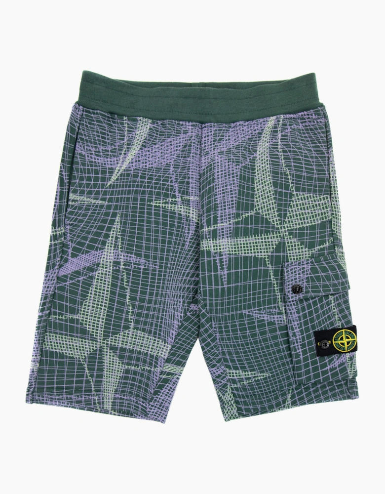Stone Island Junior 61720 Camouflage Print Bermuda Shorts Bottle Green V0053