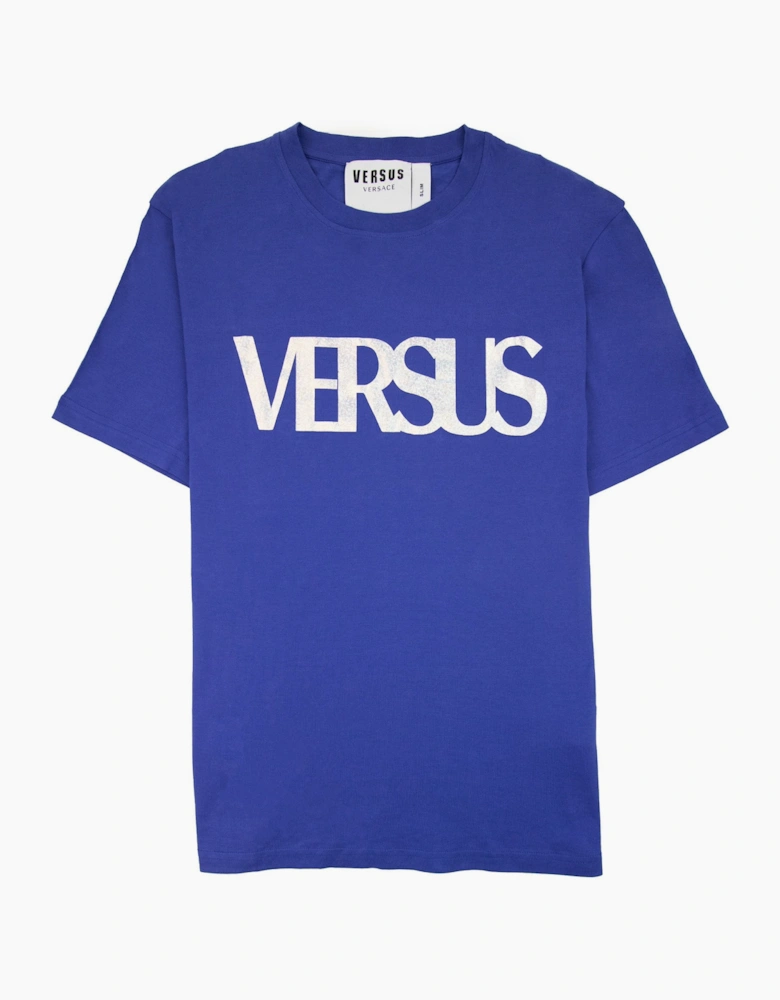 Versace Versus Logo Printed T Shirt Royal Blue