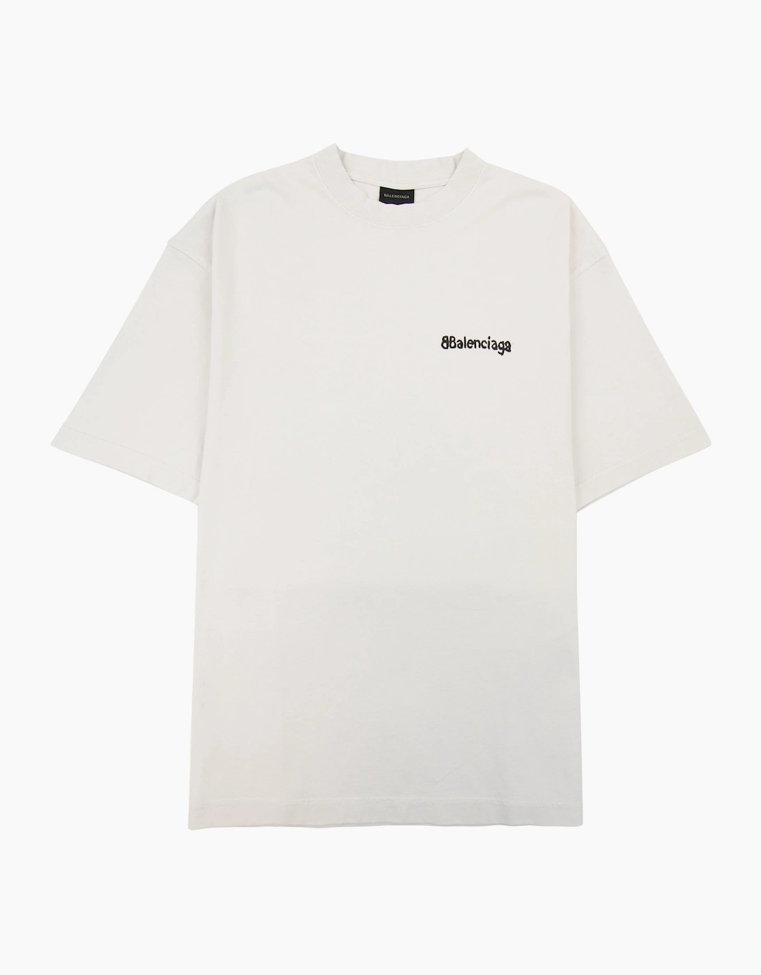 Balenciaga Painted Logo T Shirt White 9081