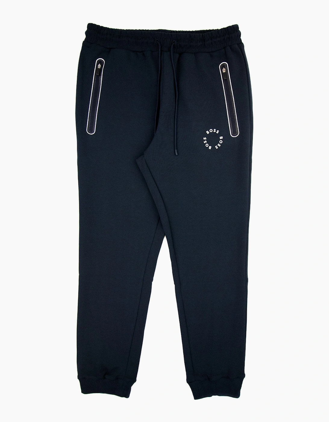 Boss Men's Hugo Boss Hadiko 2 Cotton-blend Tracksuit Bottoms With Raise Navy 402 - Black