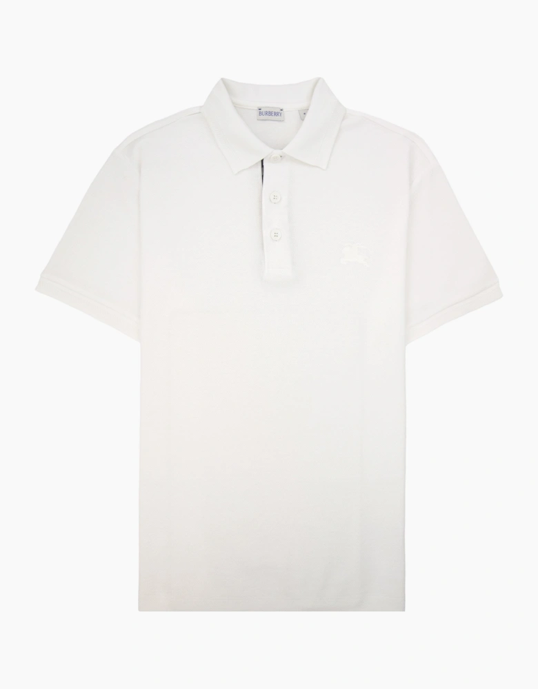 Burberry EKD Cotton Polo Shirt White