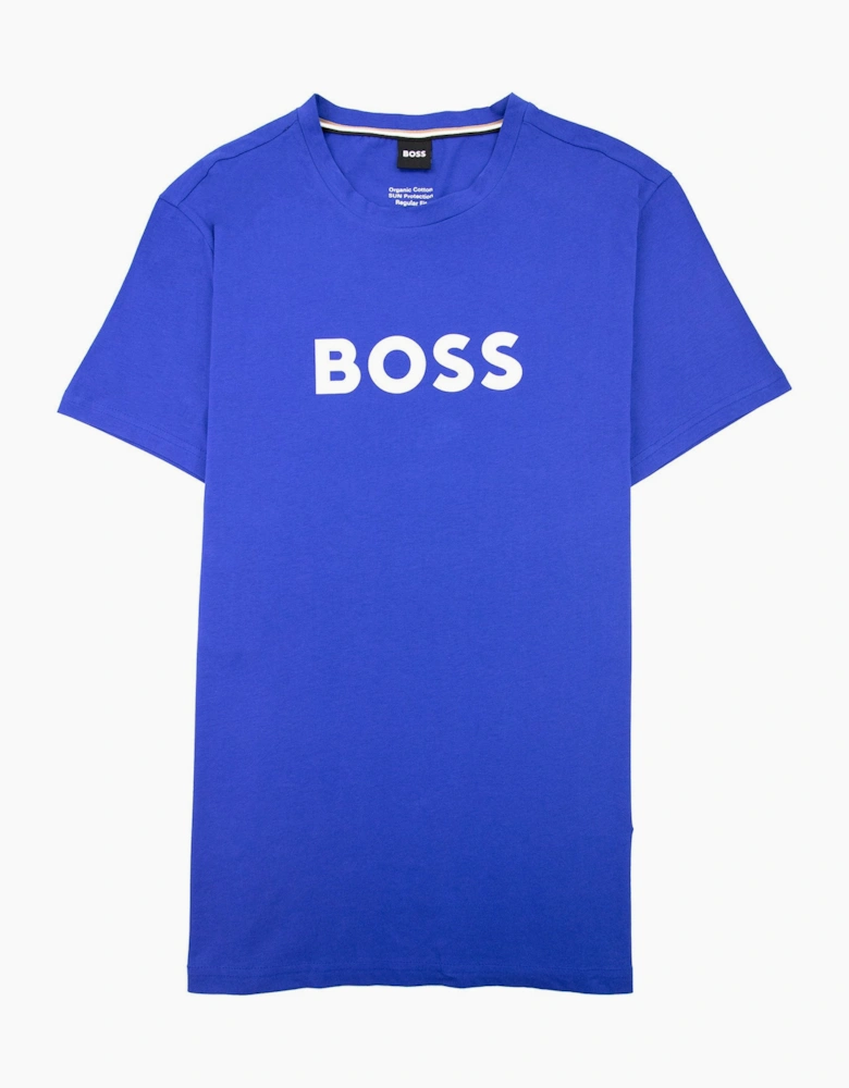 Hugo Boss Organic-cotton T-shirt With Contrast Logo Elec Blue