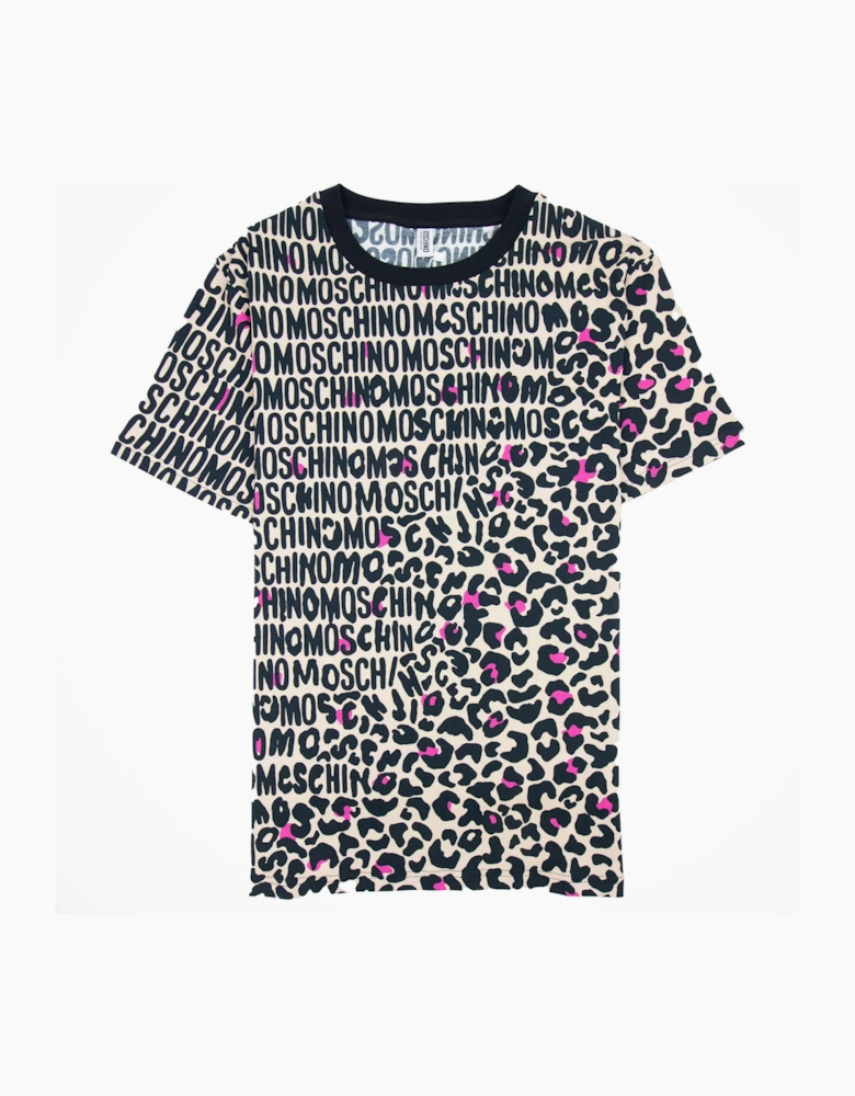 Moschino Underwear Leopard Print T Shirt Camel/black 1003