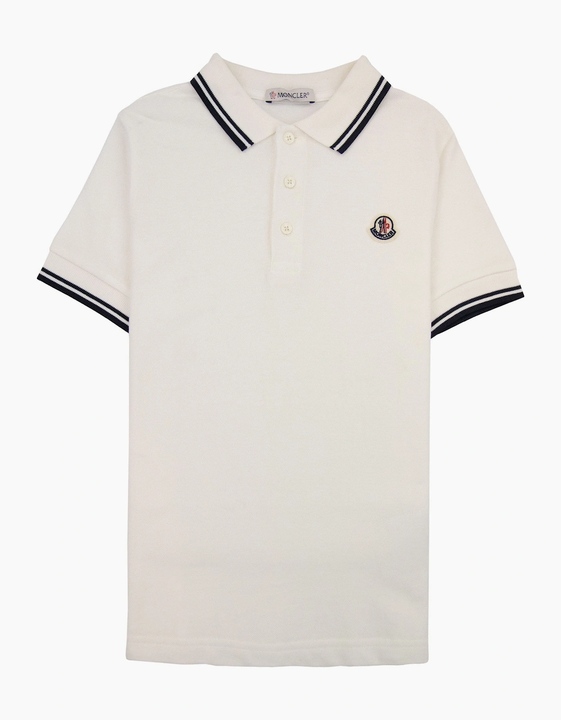 Moncler Junior Logo S/s Polo Off White 032, 4 of 3