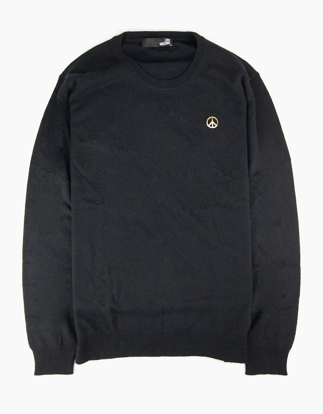 Love Moschino Gold Peace Logo Knit Sweat Black SA30, 3 of 2