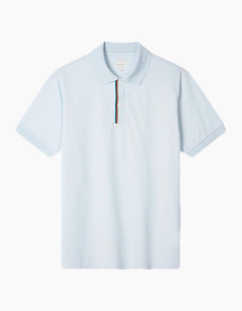 Paul Smith  Signature Stripe Trim Polo Shirt 40  Lt Blue