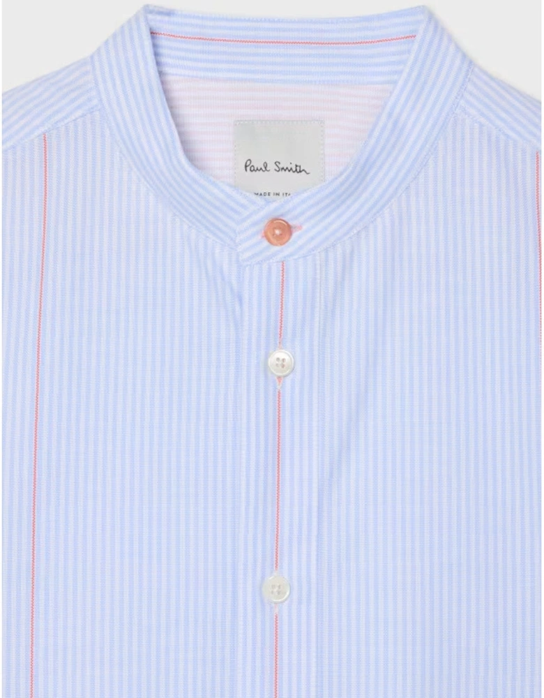 Paul Smith  Grandad Collar Shirt 40  Lt Blue