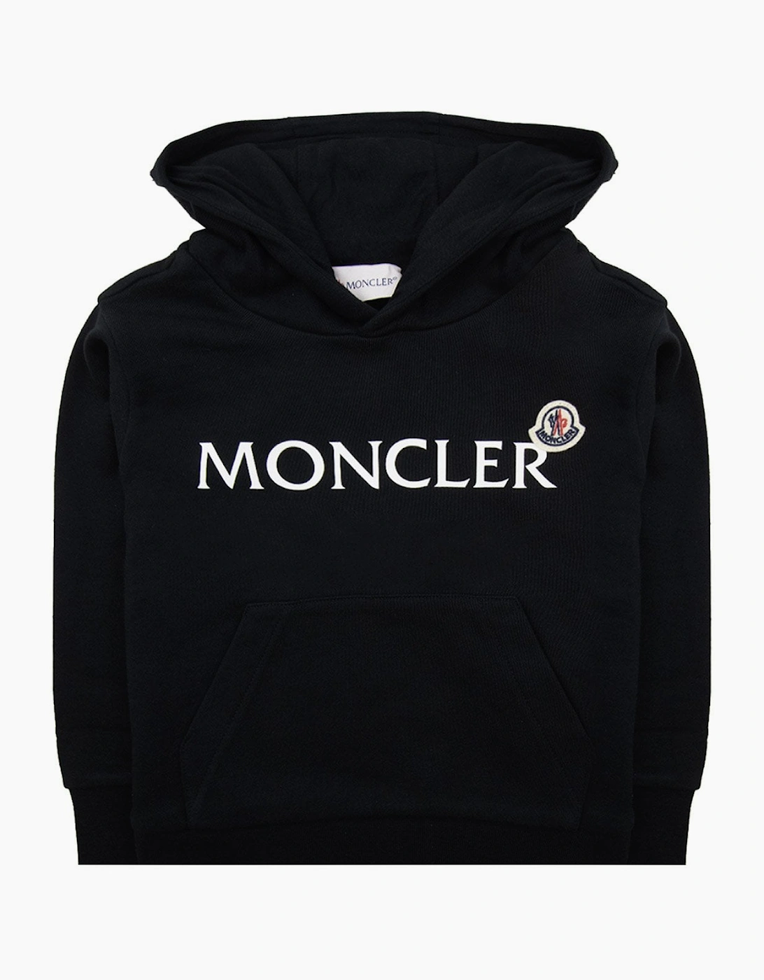 Moncler Junior Logo Printed Hoodied Sweatshirt Black 999, 6 of 5