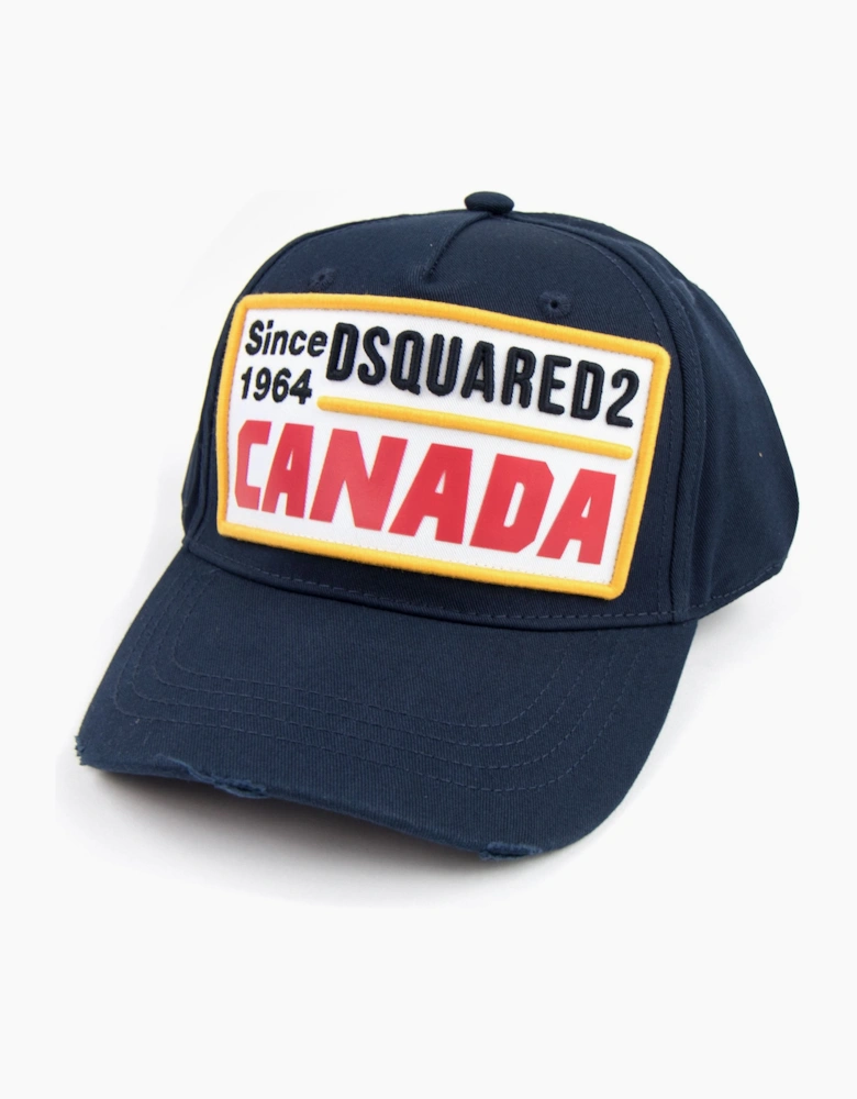 Dsquared2 Patch Embroidered Canada Baseball Cap Navy