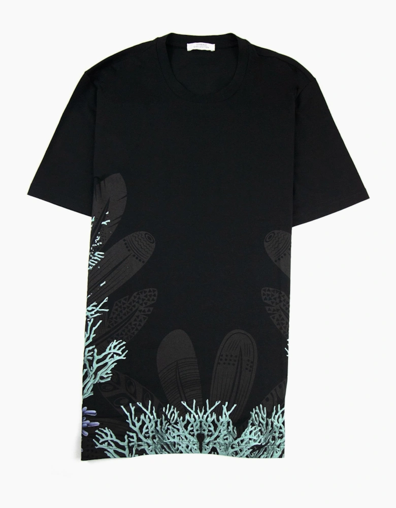 Versace Collection Branch Print T-shirt Black