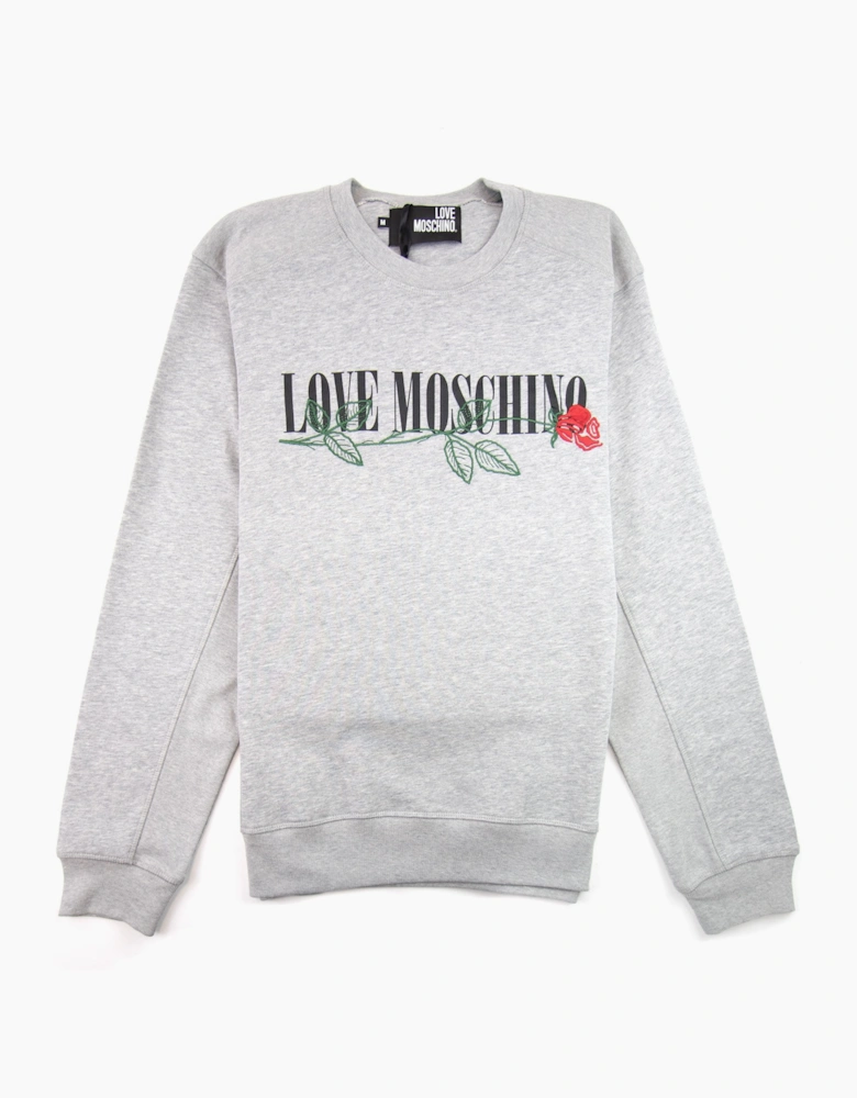 Love Moschino Rose Logo Sweatshirt Grey