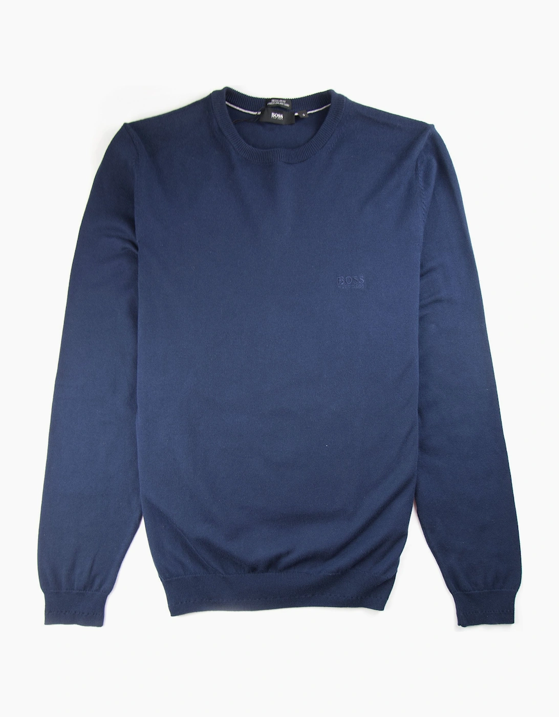 Hugo Boss Bargritte-B Round Neck Knitted Jumper Blue, 3 of 2