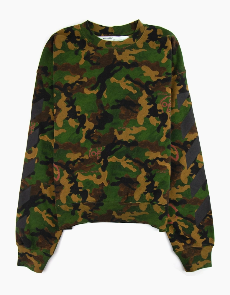 Off White Camouflage Oversized Crewneck Sweatshirt Camo