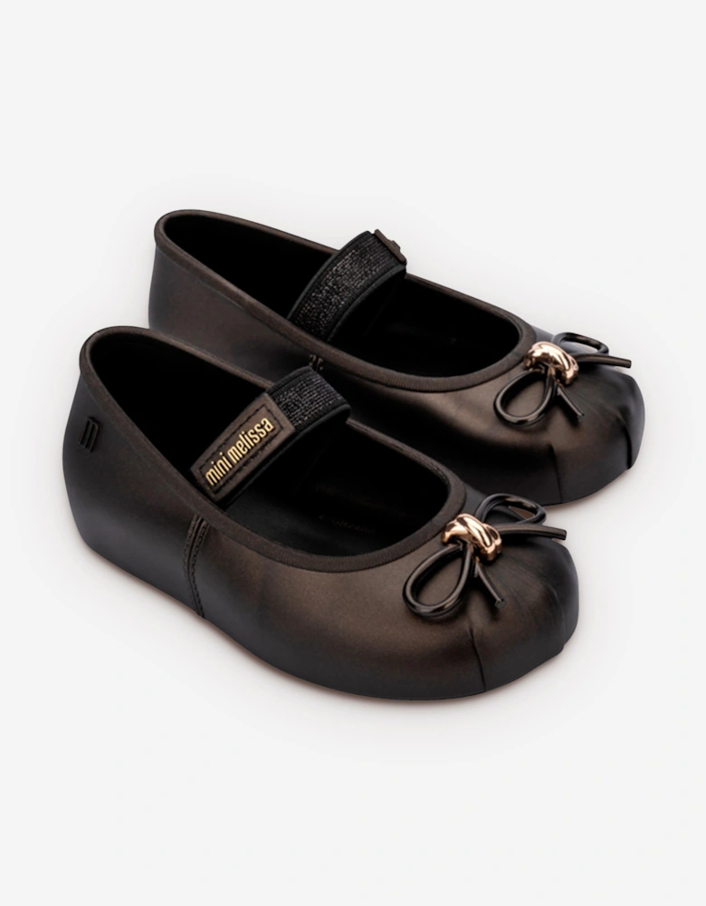 Mini Melissa Girls Sophie Ballet Flats in Brown