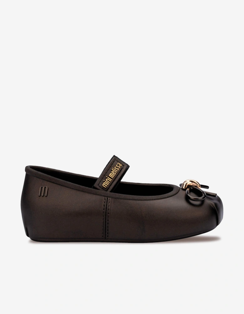 Mini Melissa Girls Sophie Ballet Flats in Brown