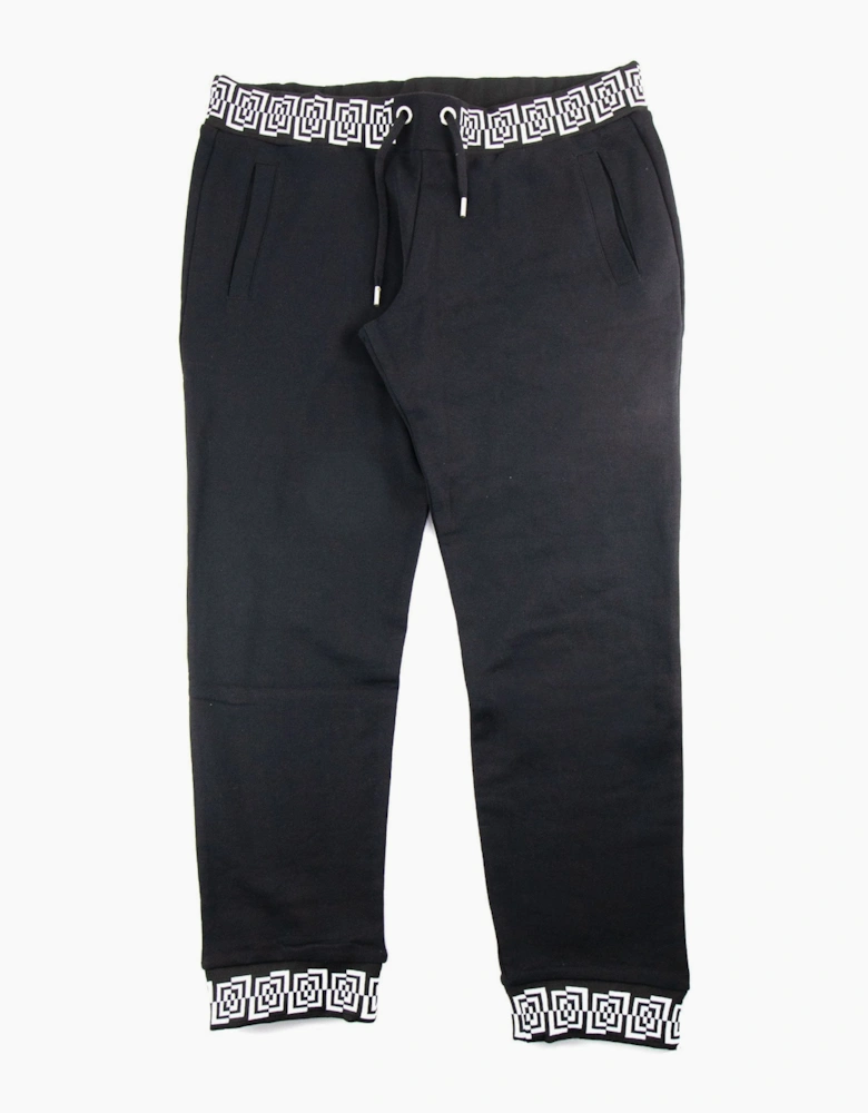 Versace Jeans Waist & Cuff Logo Pants Black