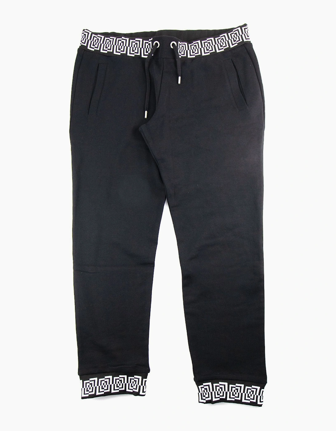Versace Jeans Waist & Cuff Logo Pants Black