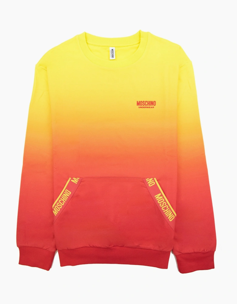 Moschino Underwear Pocket Tape Logo Sweatshirt Yellow/red