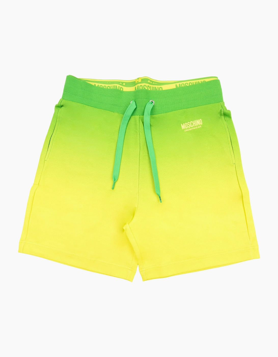 Moschino Underwear Waist Band Logo Bermuda Shorts Green/yellow