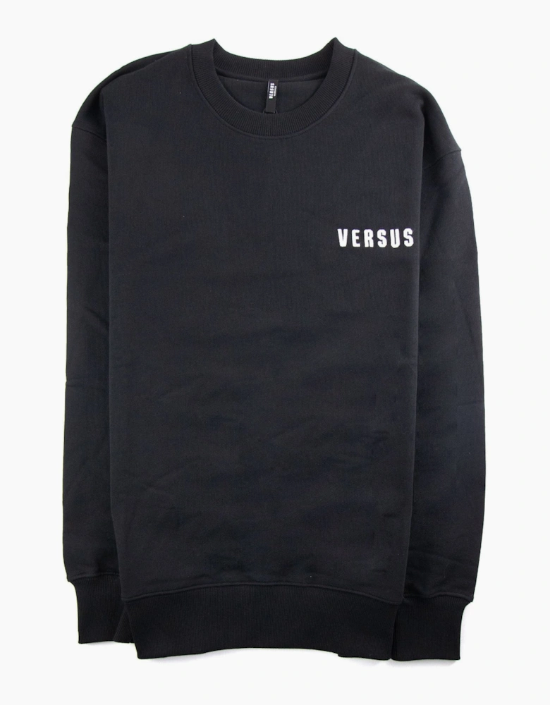 Versace Versus Embroidered Lion Logo Sweatshirt Black