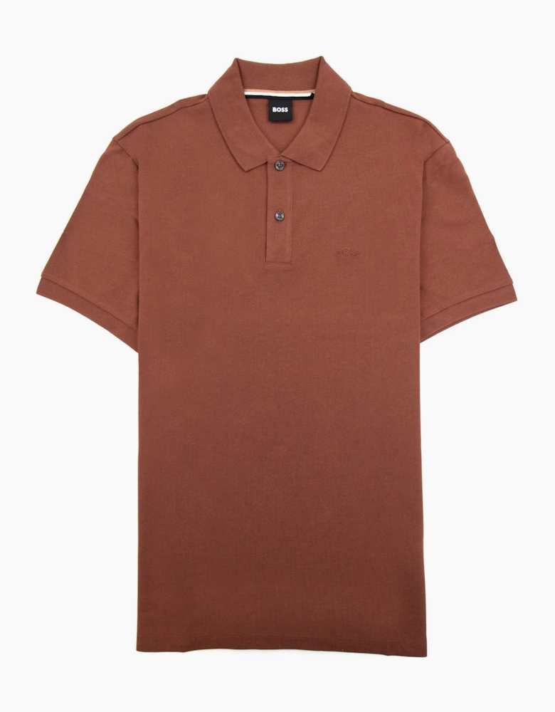 Hugo Boss Pallas Embroidered Logo S/s Polo Brown 211