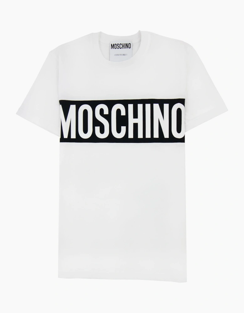 Moschino Couture Block Logo Print T Shirt White 2001