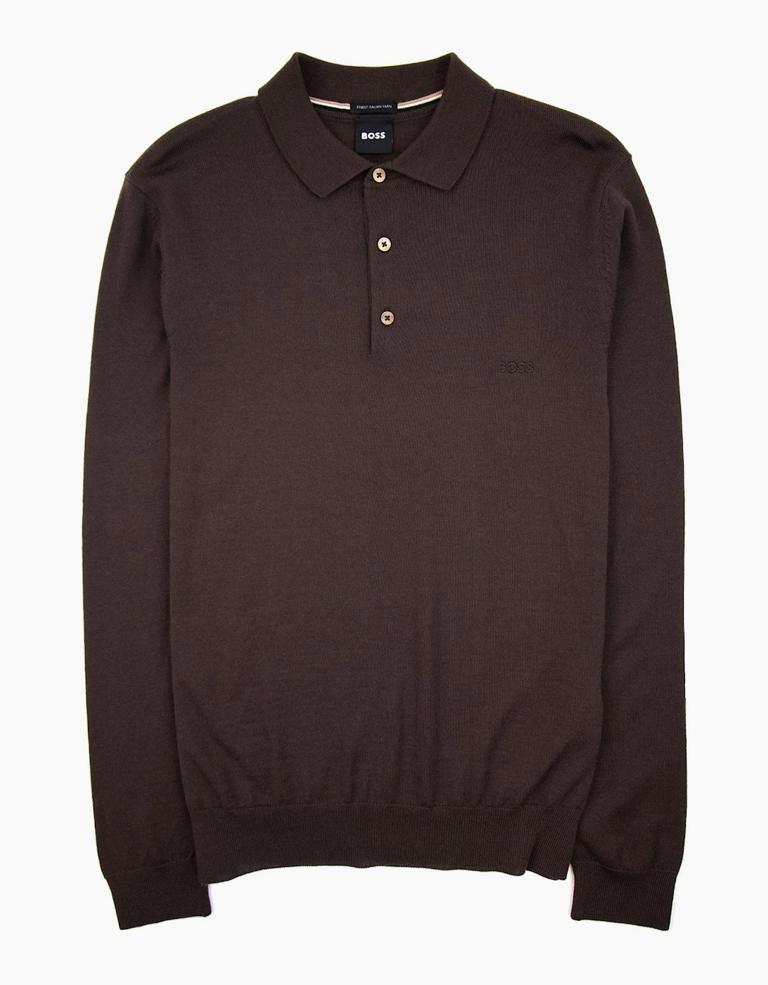 Hugo Boss Bono-l Embroidered Logo Knitted Polo Brown 210, 5 of 4