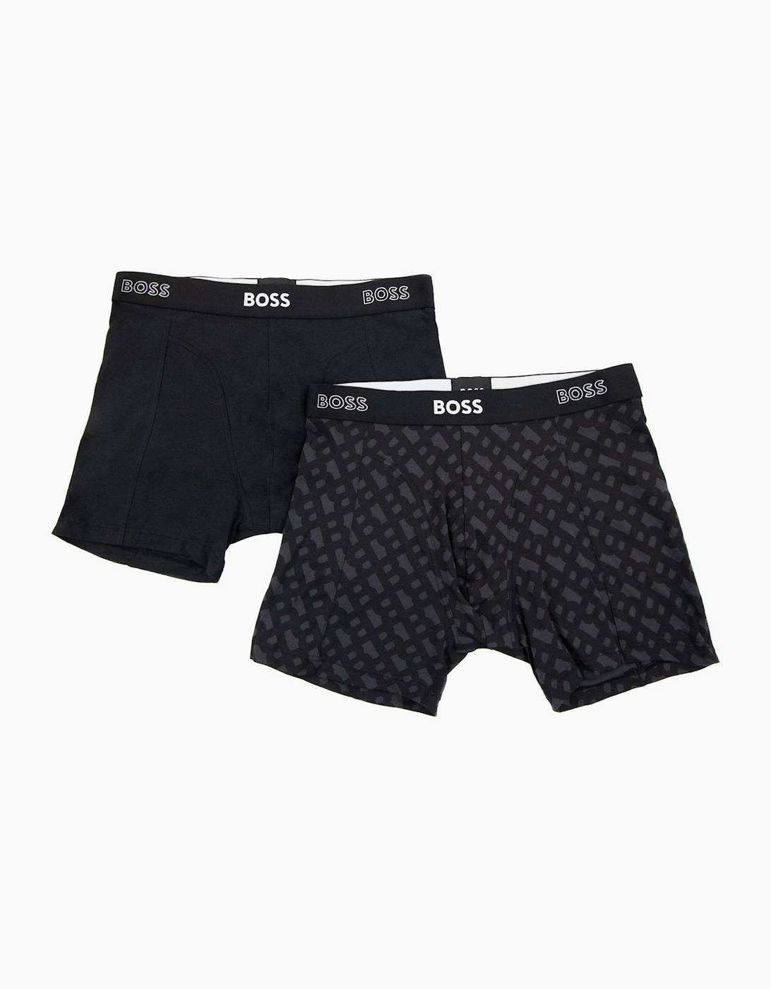 Hugo Boss Two Pack Of Boxer Briefs With Logo Waistbands Black 001