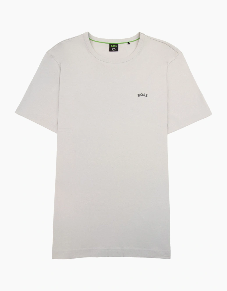 Hugo Boss Curved Logo T Shirt Open Grey