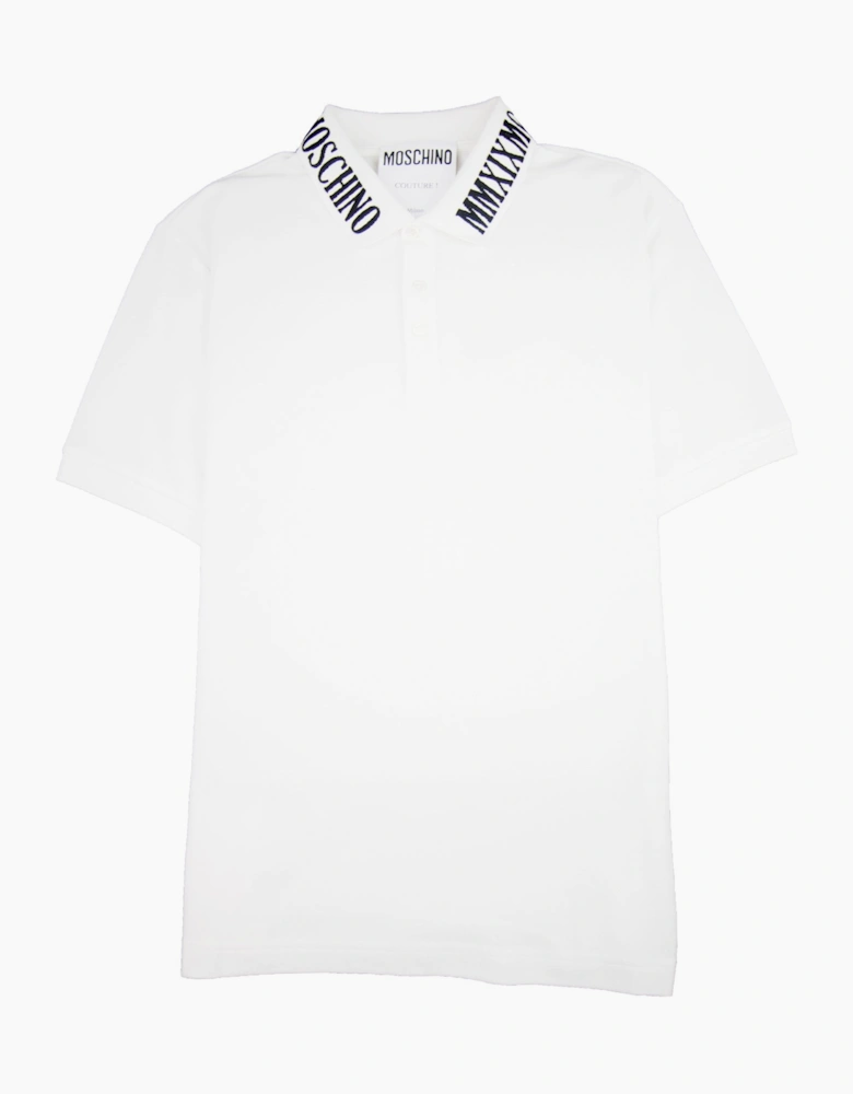 Moschino Couture Mmxix Embroidered Collar Polo White