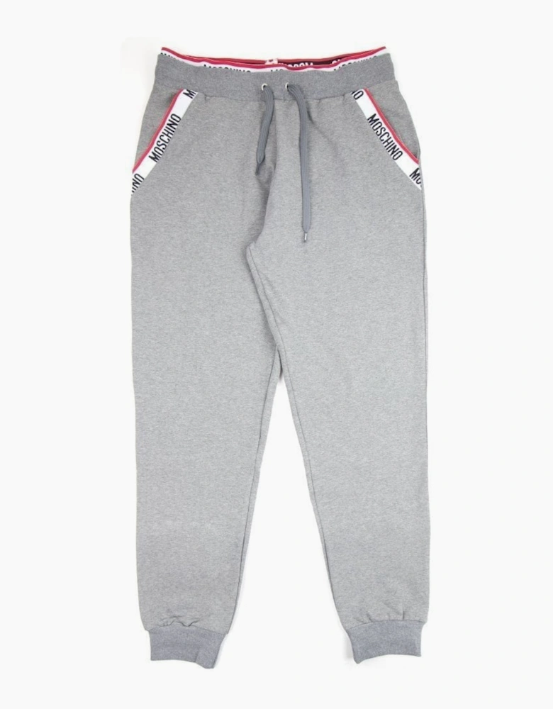 Moschino Underwear Pocket Tape Logo Jogging Pants Light Grey