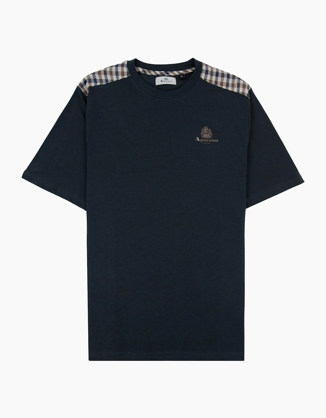 Aquascutum Club Check Shoulder T-shirt Black, 6 of 5