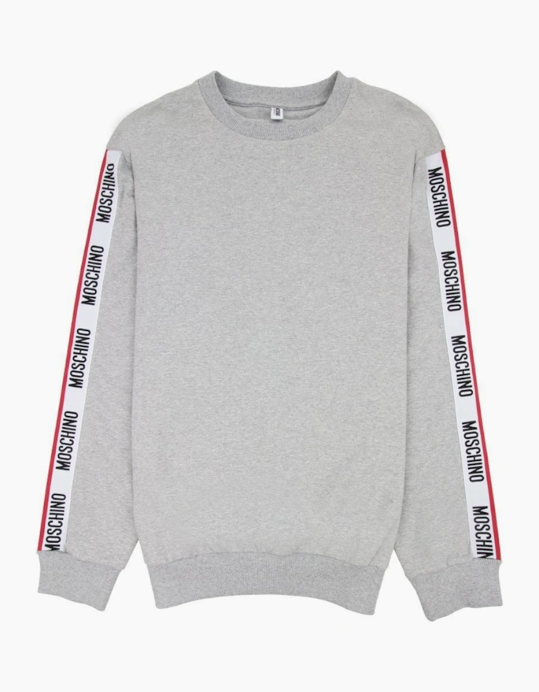 Moschino Underwear Tape Logo Crew Neck Sweatshirt Grey 0489