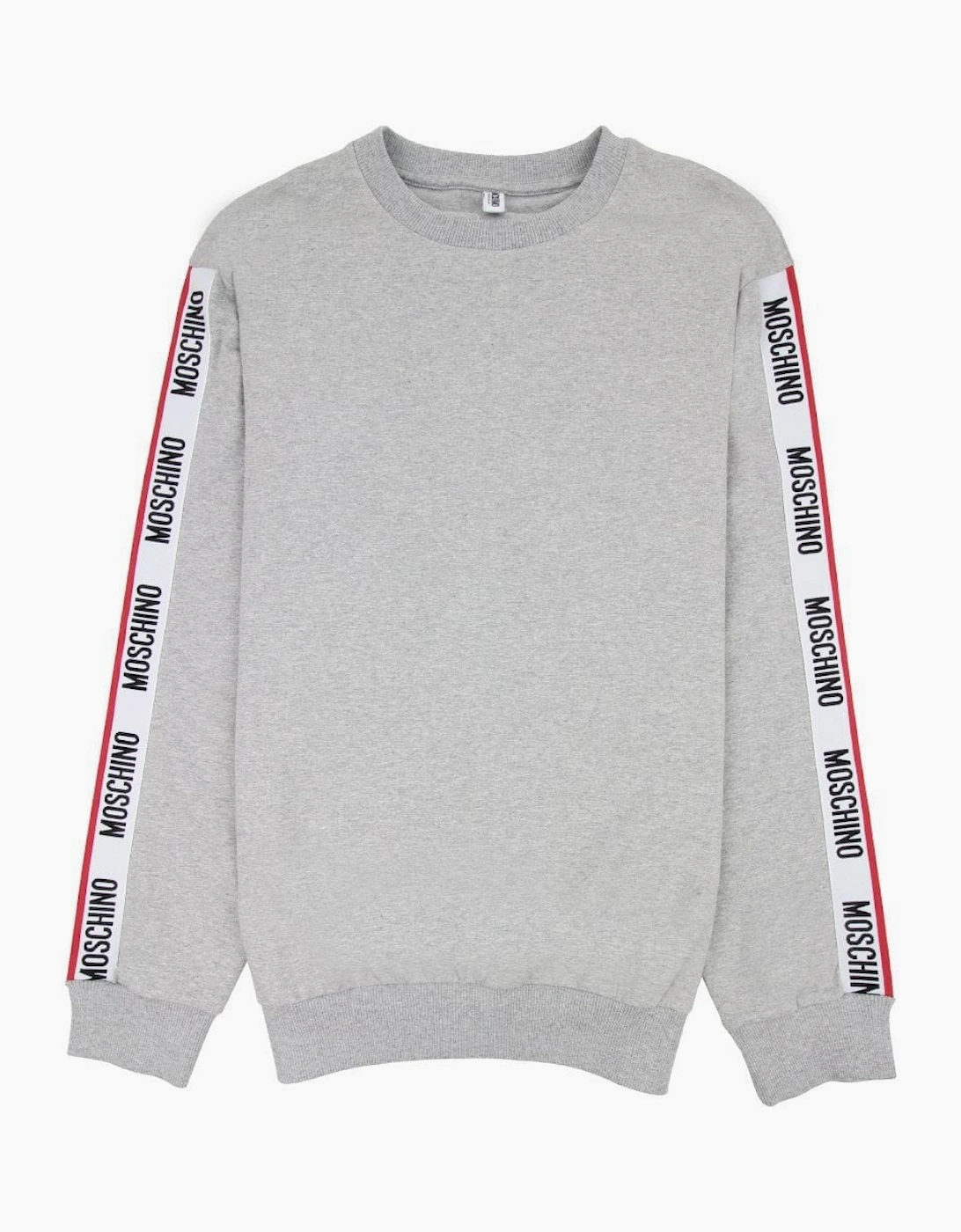 Moschino Underwear Tape Logo Crew Neck Sweatshirt Grey 0489