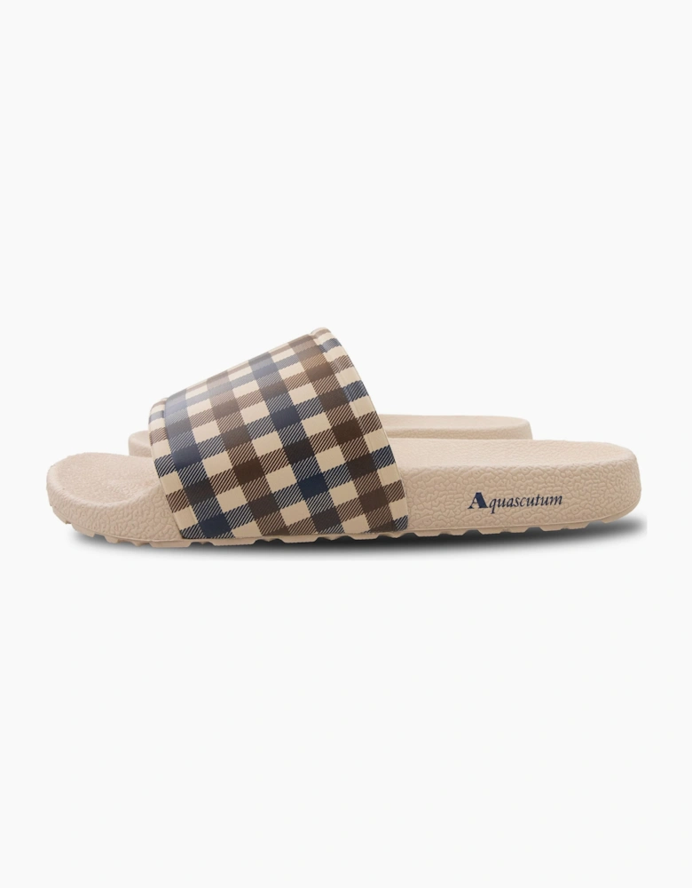 Aquascutum Beach Check Slippers Beige