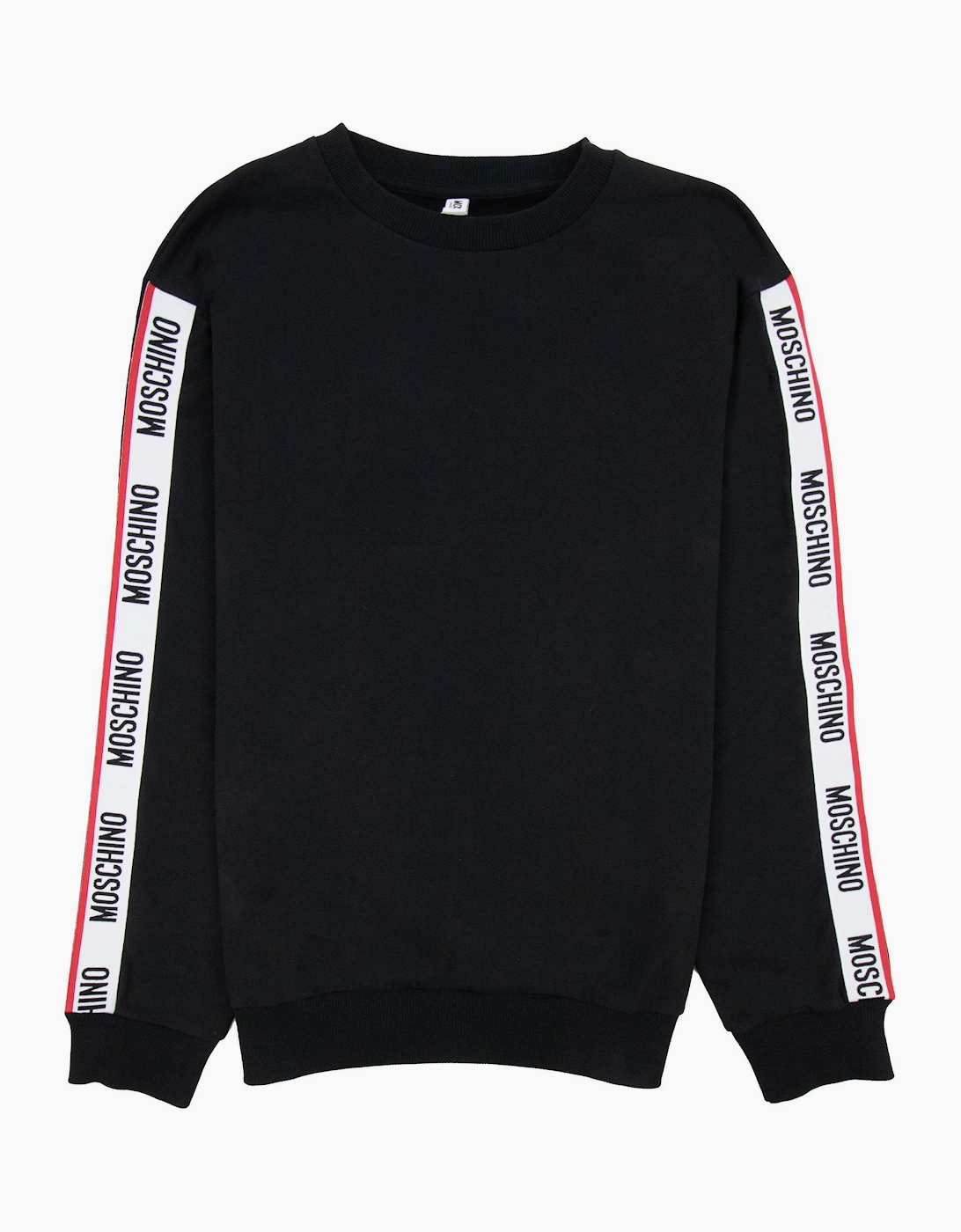 Moschino Underwear Tape Logo Crew Neck Sweatshirt Black 0555