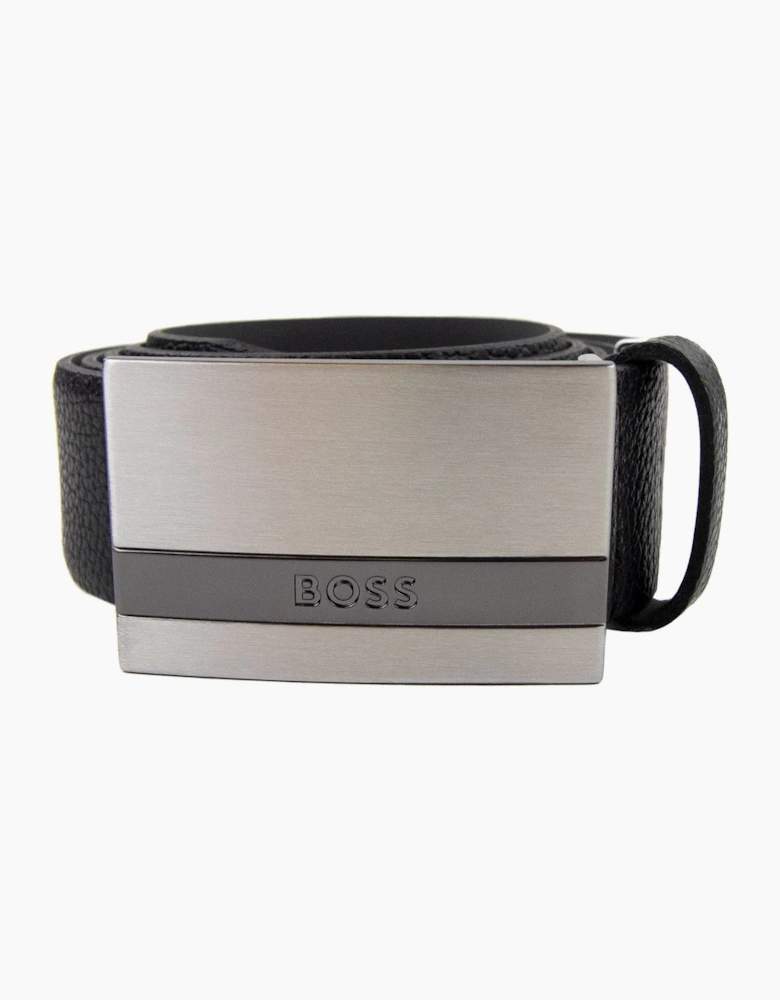 Hugo Boss Baxton Engraved Plaque Buckle Black 001