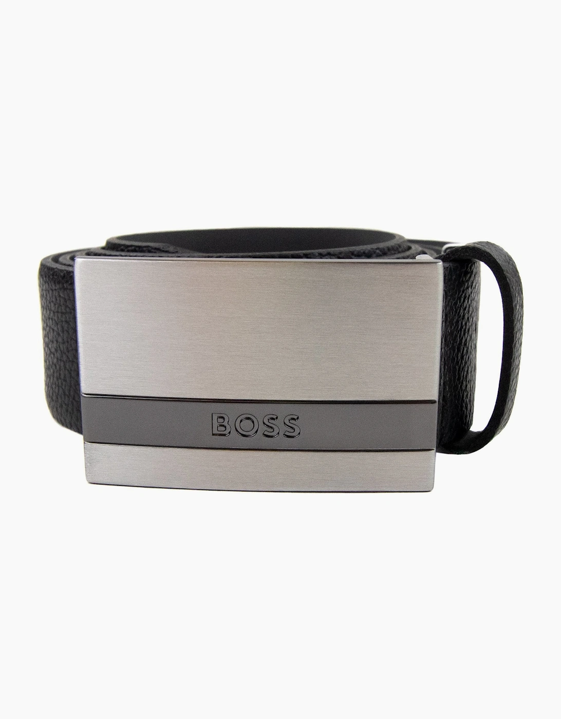 Hugo Boss Baxton Engraved Plaque Buckle Black 001