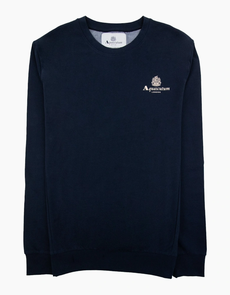 Aquascutum Active Small Logo Crewneck Sweatshirt Navy 11