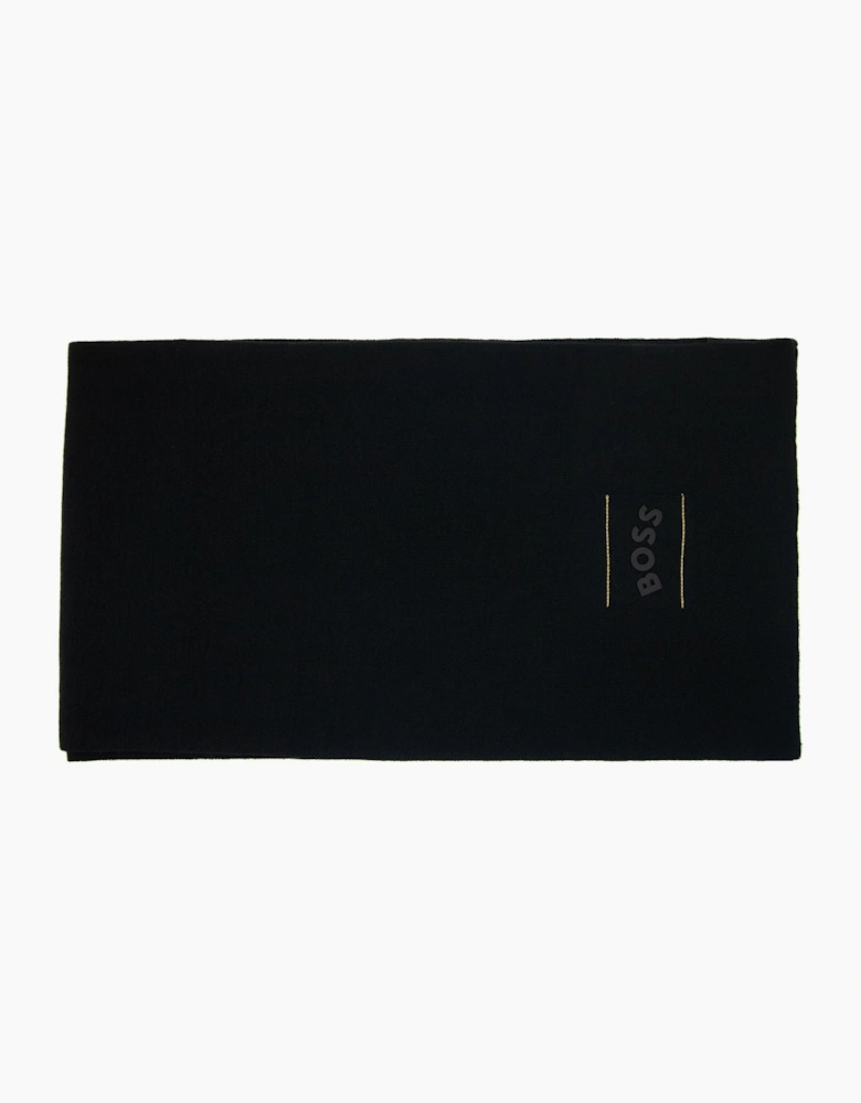 Hugo Boss Aride Logo Scarf Black 001