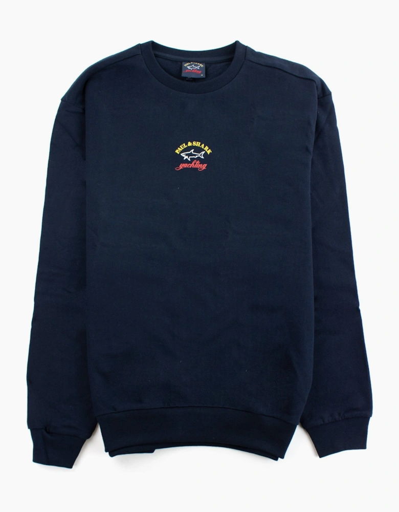 Paul And Shark Central Logo Crew Sweatshirt Navy