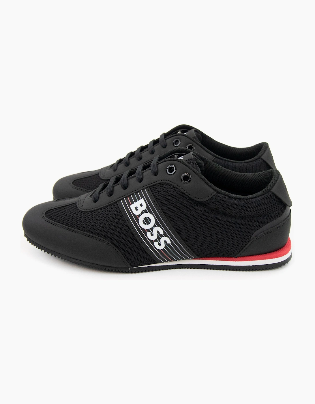 Hugo Boss Rusham Seasonal Logo Stripe Trainer Charcoal 016