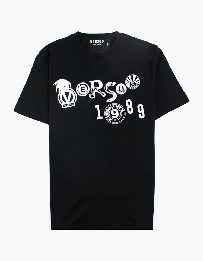 Versace Versus Slim Fit Print T-shirt Black