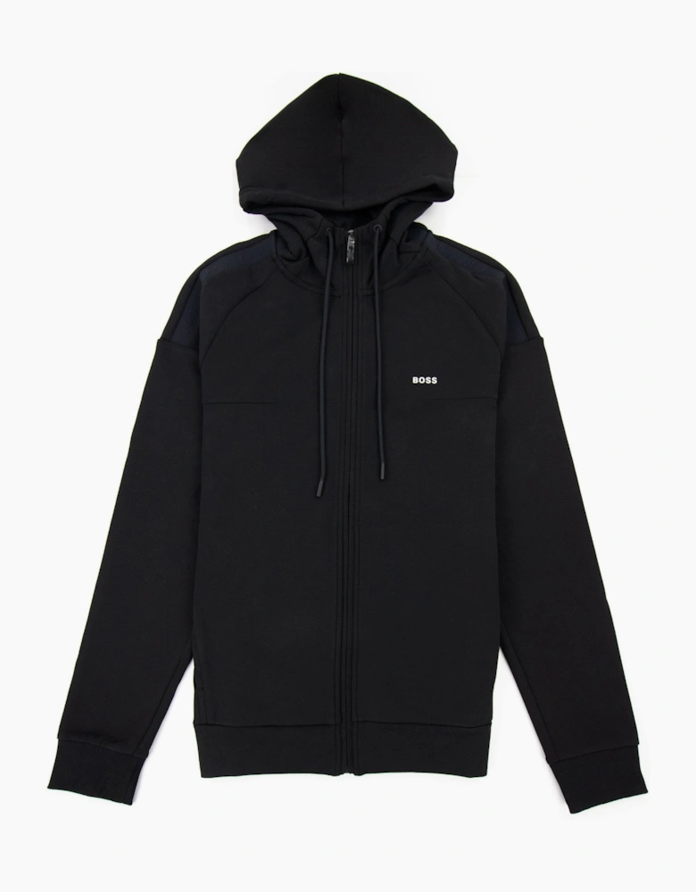Hugo Boss Saggy 1 Logo Zip Up Sweatshirt Black 001