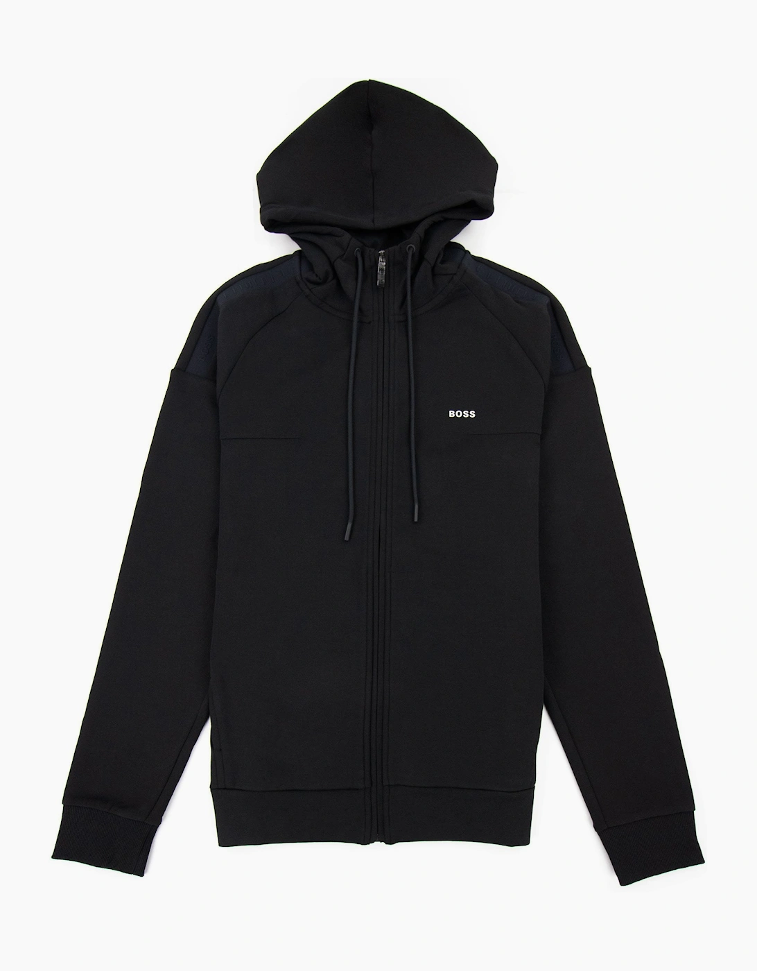 Hugo Boss Saggy 1 Logo Zip Up Sweatshirt Black 001, 6 of 5