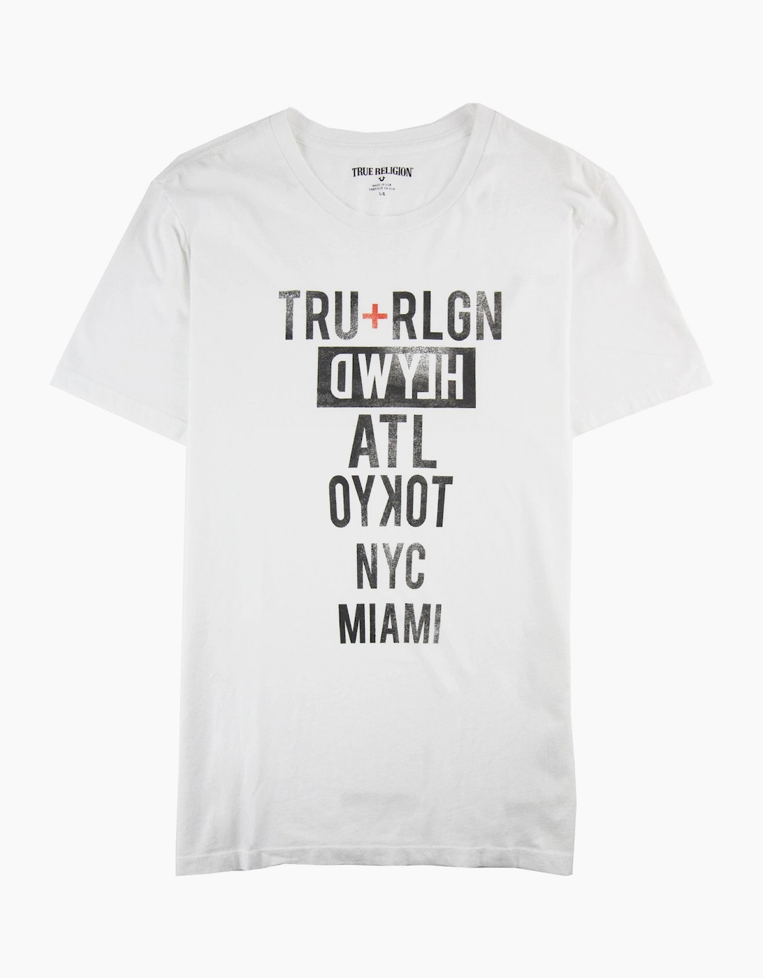 True Religion Tour Letters S/s T Shirt White