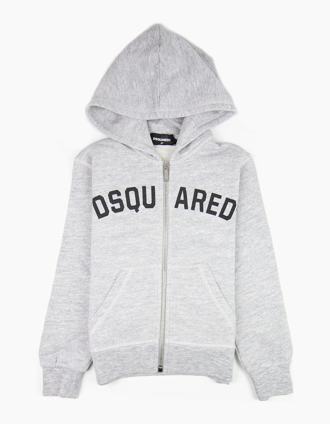 Dsquared2 Kids Logo Print Zip Up Logo Grey